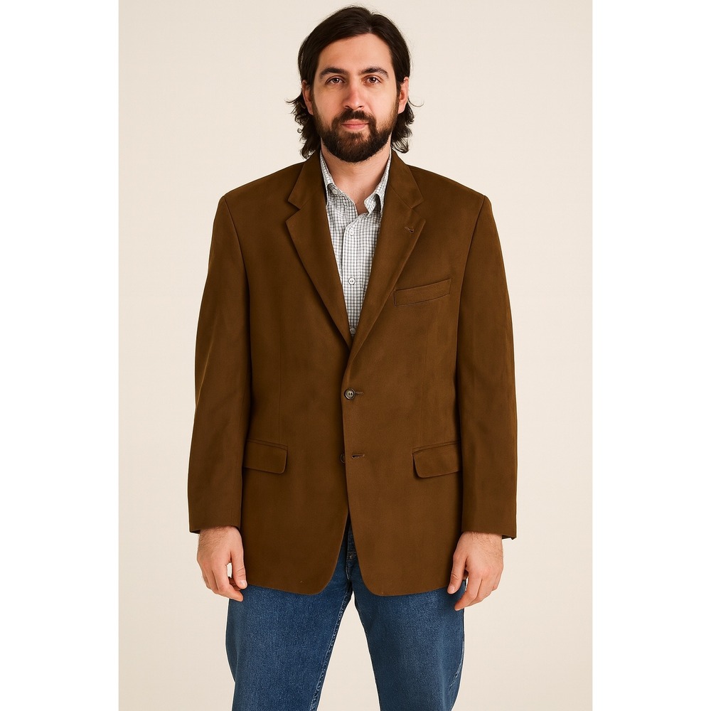 Lauren Ralph Lauren Mens‎ Blazer Jacket Size 46 Brown Single Breasted Sport Coat